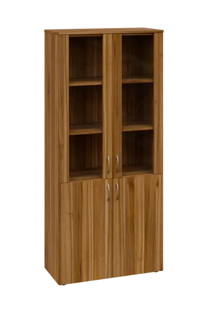 CLE 5 - 8RR lékařská skříň, 4-dveřová, 2x skleněné dveře, 2x zámek, 1800x800x400, ořech světlý